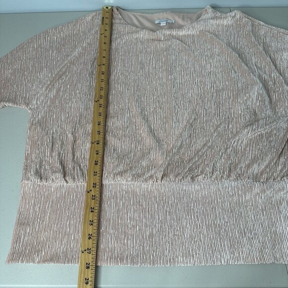 Chicos Blouse 2XL Pink Velvet Ribbed - Picture 7 of 11